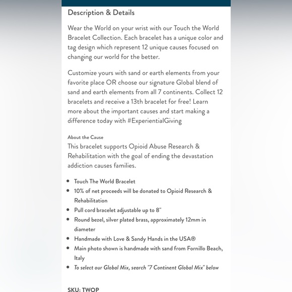 Nwt lovely pull cord bracelet supporting opioid research and awareness. - Picture 4 of 4